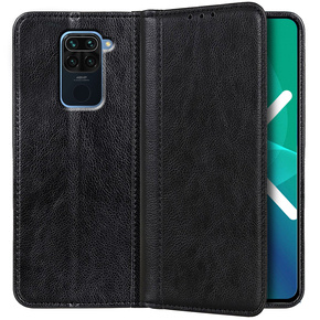 Pouzdro pro Xiaomi Redmi Note 9, Wallet Litchi Leather, černé