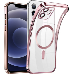 Pouzdro pro iPhone 12, MagSafe Hybrid, růžové