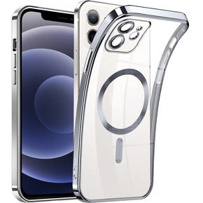 Pouzdro pro iPhone 12, MagSafe Hybrid, stříbrné