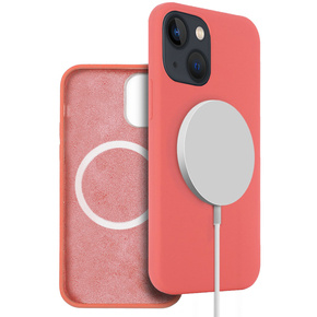 Pouzdro pro iPhone 13, Silicone MagSafe, růžové