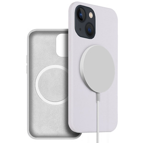 Pouzdro pro iPhone 13 mini, Silicone MagSafe, bílé