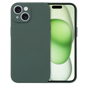 Pouzdro pro iPhone 15 Plus, Silicone Lite, tmavě zelené