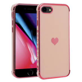 Pouzdro pro iPhone 7/8/SE 2020/SE 2022, Electro heart, růžové rose gold