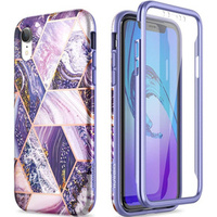 Pouzdro pro iPhone XR, Suritch Full Body Marble, fialové