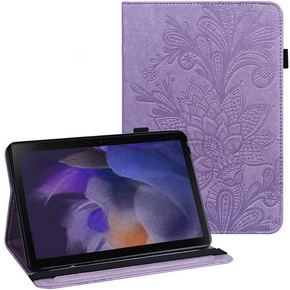 Pouzdro s klopou pro Samsung Galaxy Tab A8 10.5 SM-X200 SM-X205, flower, fialové