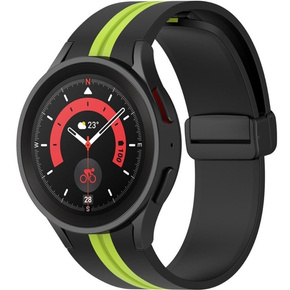 Silikonowy Pasek do Samsung Galaxy Watch 4 / 5 40/42/44/46/45MM PRO, Czarny / Limonkowy