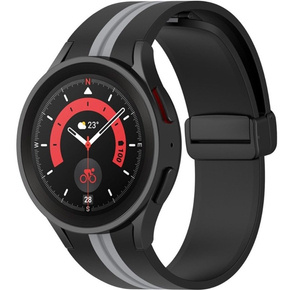 Silikonowy Pasek do Samsung Galaxy Watch 4 / 5 40/42/44/46/45MM PRO, Czarny / Szary