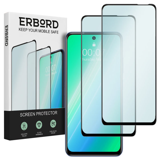 2x tvrzené sklo pro Samsung Galaxy A52/A52S 5G, ERBORD 3D pro celý displej