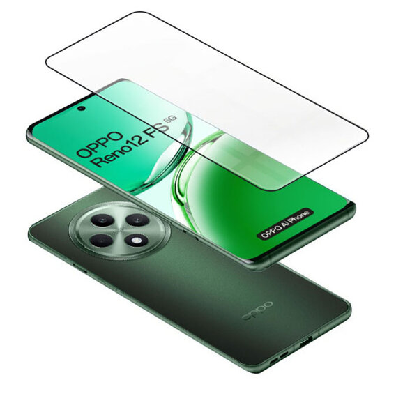 3D tvrzené sklo pro Oppo Reno 12FS / 12F, černý rámeček