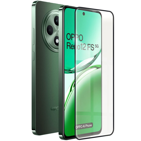 3D tvrzené sklo pro Oppo Reno 12FS / 12F, černý rámeček