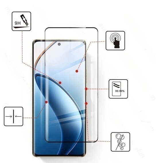 3D tvrzené sklo pro Realme 12 Pro 5G / 12 Pro+ 5G, černé