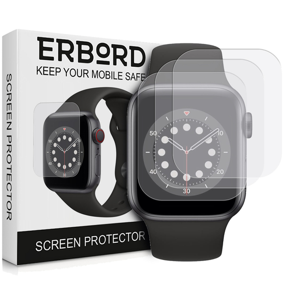 3x ERBORD Hydrogelová fólie pro Apple Watch 4/5/6/SE 44mm