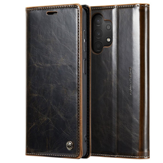 CASEME flipové pouzdro pro Samsung Galaxy A13 4G/5G / A04S, Waxy Textured, káva