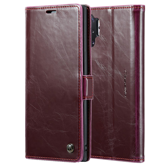 CASEME flipové pouzdro pro Samsung Galaxy Note 10 Plus, Waxy Textured, červené