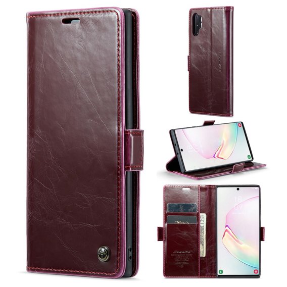 CASEME flipové pouzdro pro Samsung Galaxy Note 10 Plus, Waxy Textured, červené