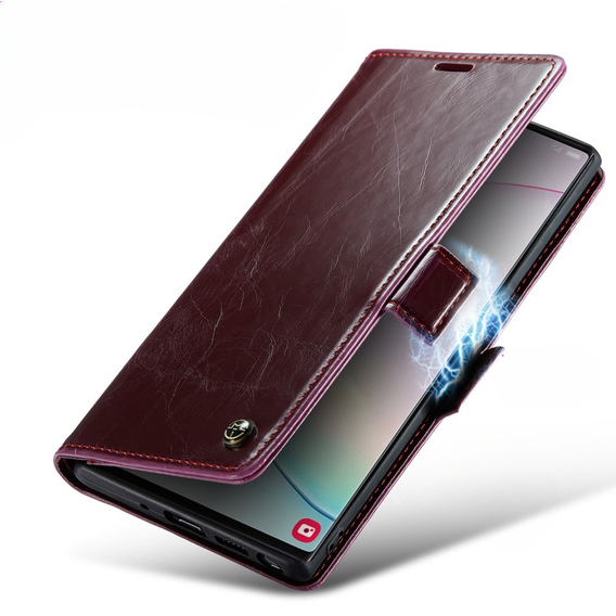 CASEME flipové pouzdro pro Samsung Galaxy Note 10 Plus, Waxy Textured, červené