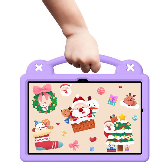 Dětské pouzdro pro Samsung Galaxy Tab A9+, Cute Patterns, se stojánkem, fialové