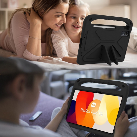 Dětské pouzdro pro Xiaomi Redmi Pad SE 11", dětské pouzdro s rukojetí, černé