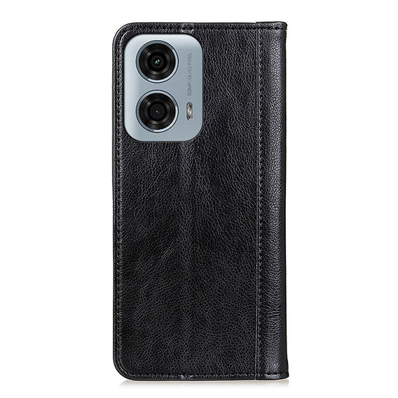 Flipové pouzdro pro Motorola Moto G04 / G24 / G24 Power, Split Leather, černé