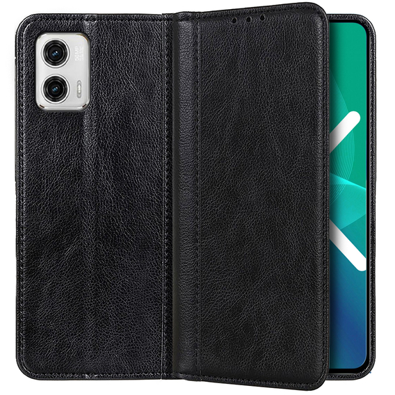 Flipové pouzdro pro Motorola Moto G73 5G, Split Leather, černé