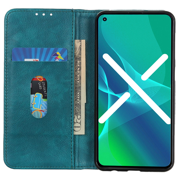 Flipové pouzdro pro Motorola Moto G73 5G, Split Leather, tyrkysové