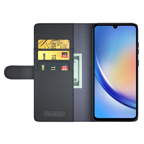 Flipové pouzdro pro Samsung Galaxy A35 5G, Split Leather, černé