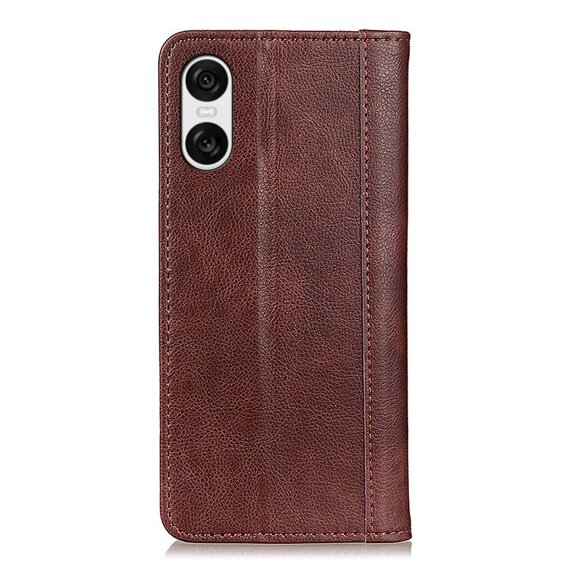 Flipové pouzdro pro Sony Xperia 10 VI, Split Leather, hnědé