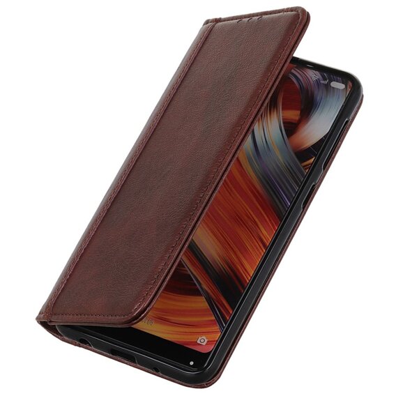 Flipové pouzdro pro Xiaomi Poco F6, Split Leather, hnědé