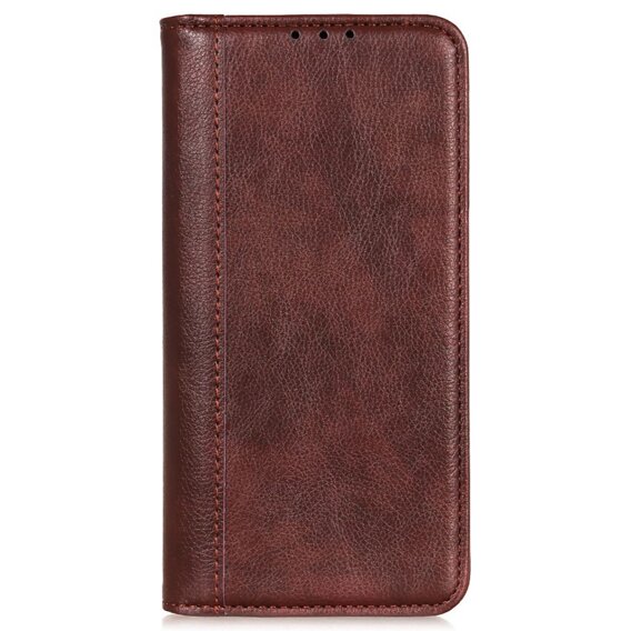 Flipové pouzdro pro Xiaomi Poco F6, Split Leather, hnědé