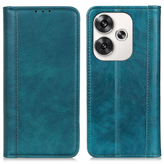 Flipové pouzdro pro Xiaomi Poco F6, Split Leather, zelené