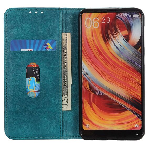 Flipové pouzdro pro Xiaomi Poco F6, Split Leather, zelené