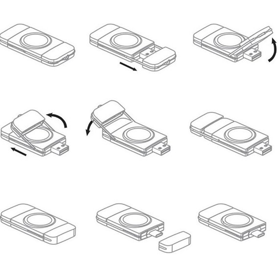 Indukční nabíječka pro Apple Watch 1/2/3/4/5/6/7/8/SE, bílá