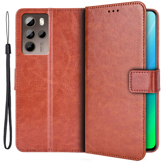 Klopové pouzdro pro HTC U23 Pro, Wallet, hnědé