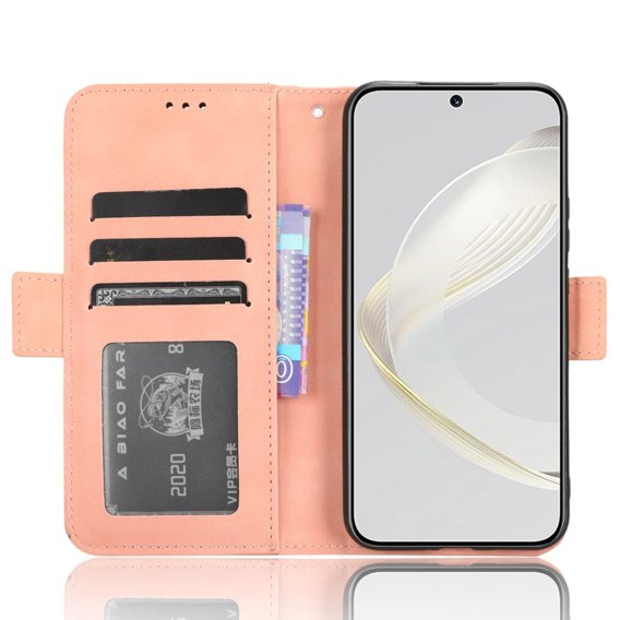 Klopové pouzdro pro Huawei Nova 11 Pro, Card Slot, růžové