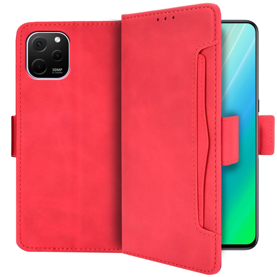 Klopové pouzdro pro Huawei Nova Y61, Card Slot, červené