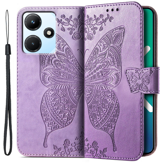 Klopové pouzdro pro Infinix Hot 30i, Butterfly, fialové