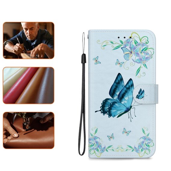 Klopové pouzdro pro Infinix Hot 40i, Wallet, Butterfly flower