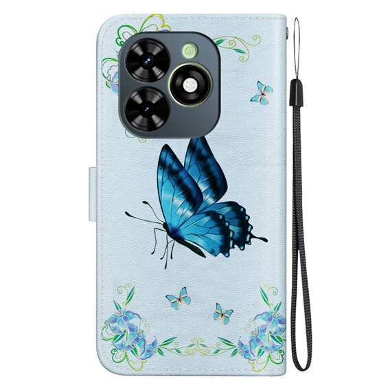 Klopové pouzdro pro Infinix Hot 40i, Wallet, Butterfly flower