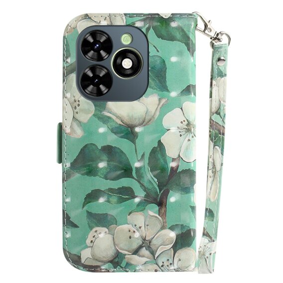 Klopové pouzdro pro Infinix Hot 40i, Wallet, Flowers bílé