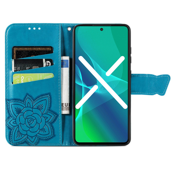 Klopové pouzdro pro Infinix Note 30 Pro 4G, Butterfly, modré