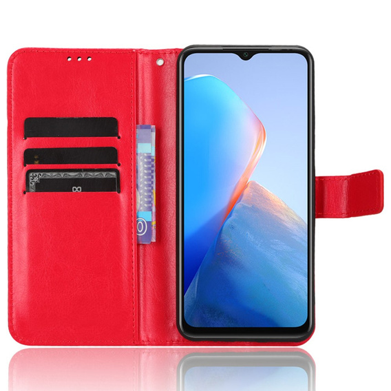 Klopové pouzdro pro Infinix Smart 7 HD 4G, Crazy Horse Wallet, červené