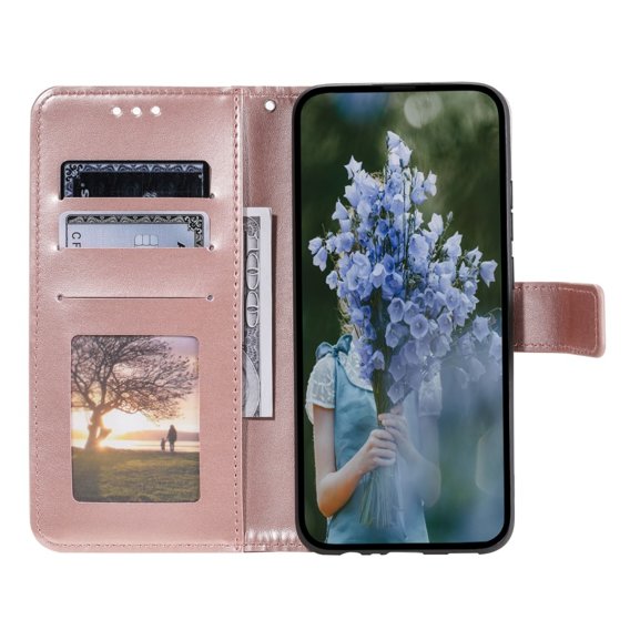 Klopové pouzdro pro Motorola Moto E13, Mandala Flower, růžové rose gold