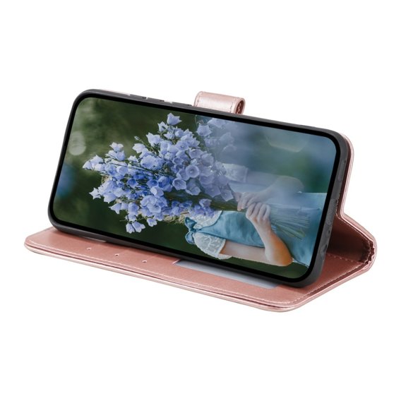 Klopové pouzdro pro Motorola Moto E13, Mandala Flower, růžové rose gold