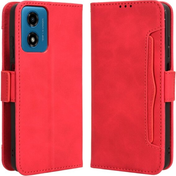 Klopové pouzdro pro Motorola Moto E14, Card Slot, červené