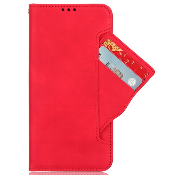 Klopové pouzdro pro Motorola Moto E14, Card Slot, červené