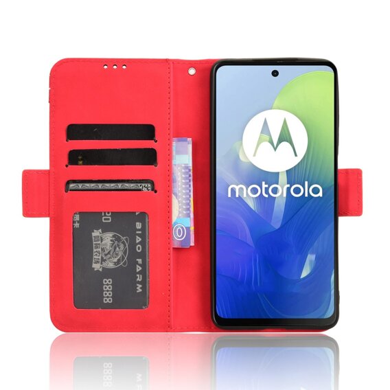 Klopové pouzdro pro Motorola Moto E14, Card Slot, červené