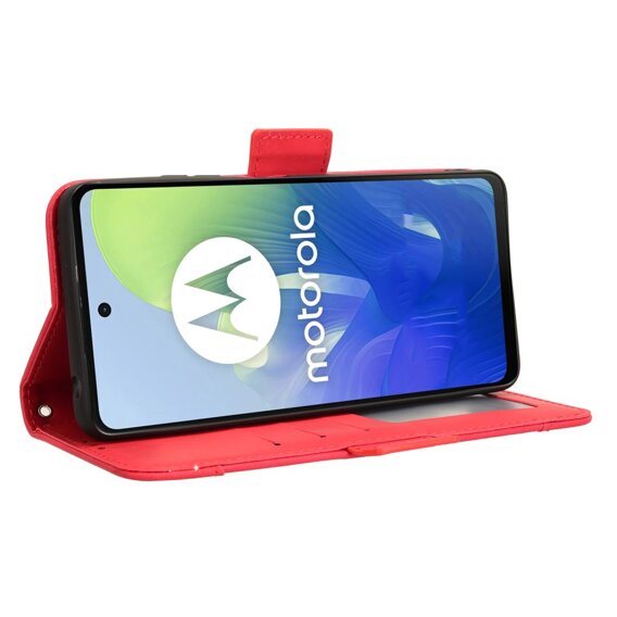 Klopové pouzdro pro Motorola Moto E14, Card Slot, červené