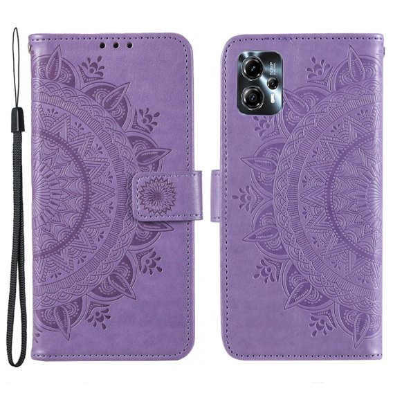 Klopové pouzdro pro Motorola Moto G13 / G23, Mandala Flower, fialové