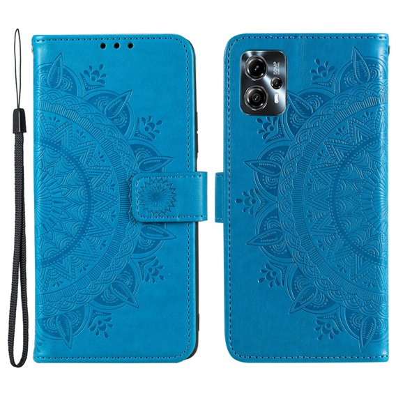 Klopové pouzdro pro Motorola Moto G13 / G23, Mandala Flower, modré