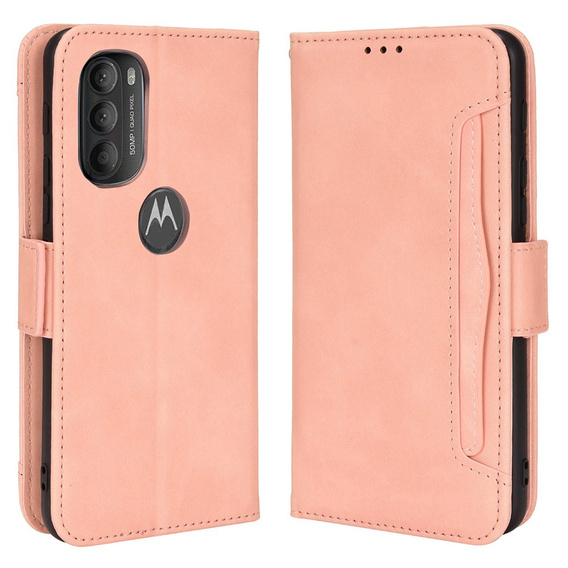 Klopové pouzdro pro Motorola Moto G71 5G, Card Slot, růžové